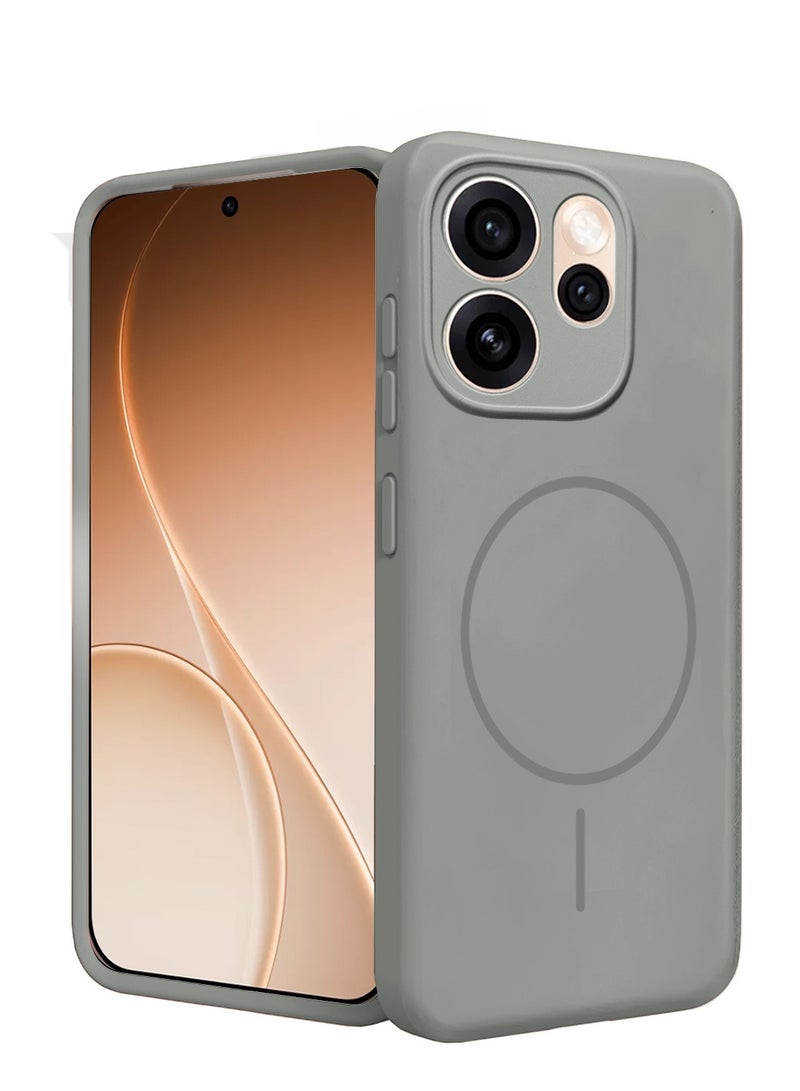 Wtech Oppo Reno15 Pro 5G 2026 Premium Liquid Silicone Compatible With Thin Magsafe Ring Case Cover (MCMPMN) - Grey - Image 2